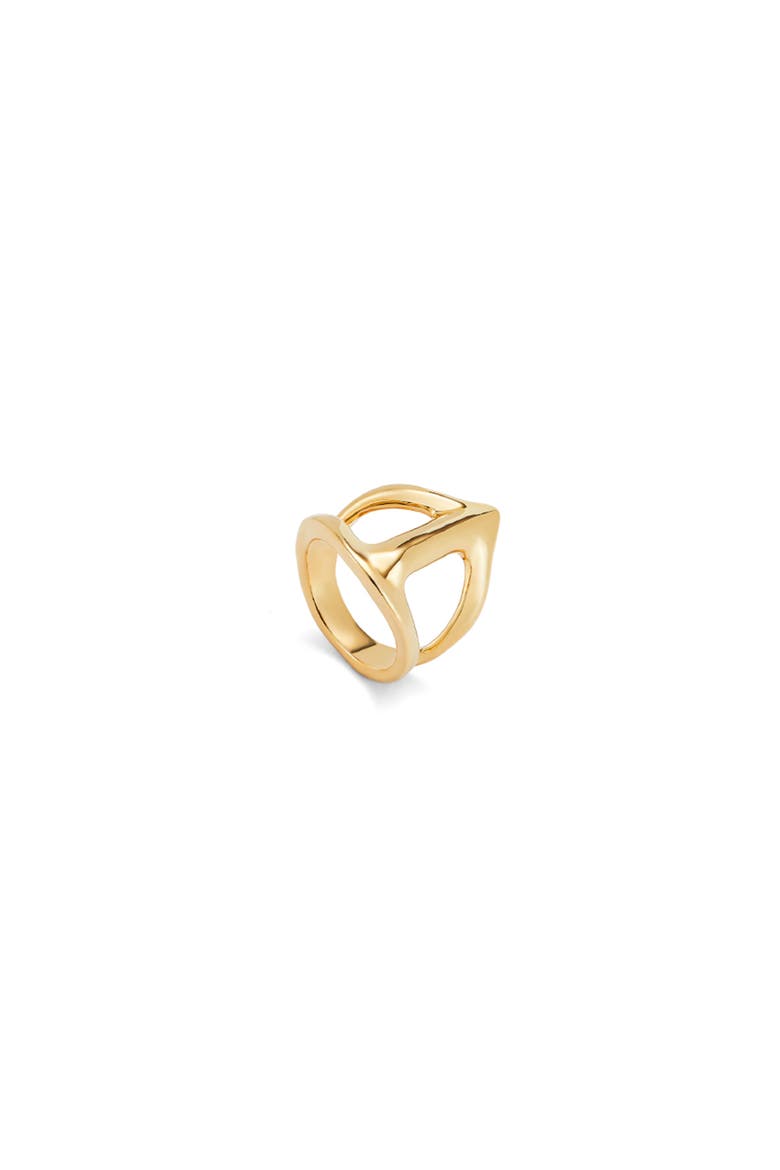 18K Gold-Plated Ring In The Shape Of A Manta Ray, Alternate, color, Gold