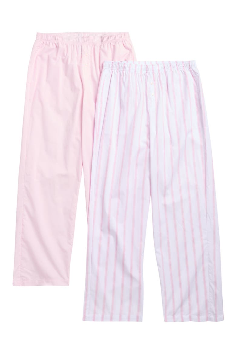 2-Pack Straight Leg Lounge Pants, Main, color, STRIPE BLOSSOM/ BLOSSOM