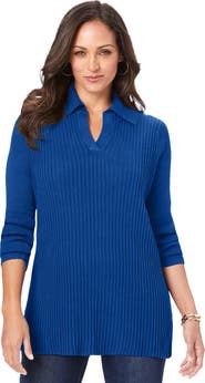 Jessica London Ribbed Collar Sweater