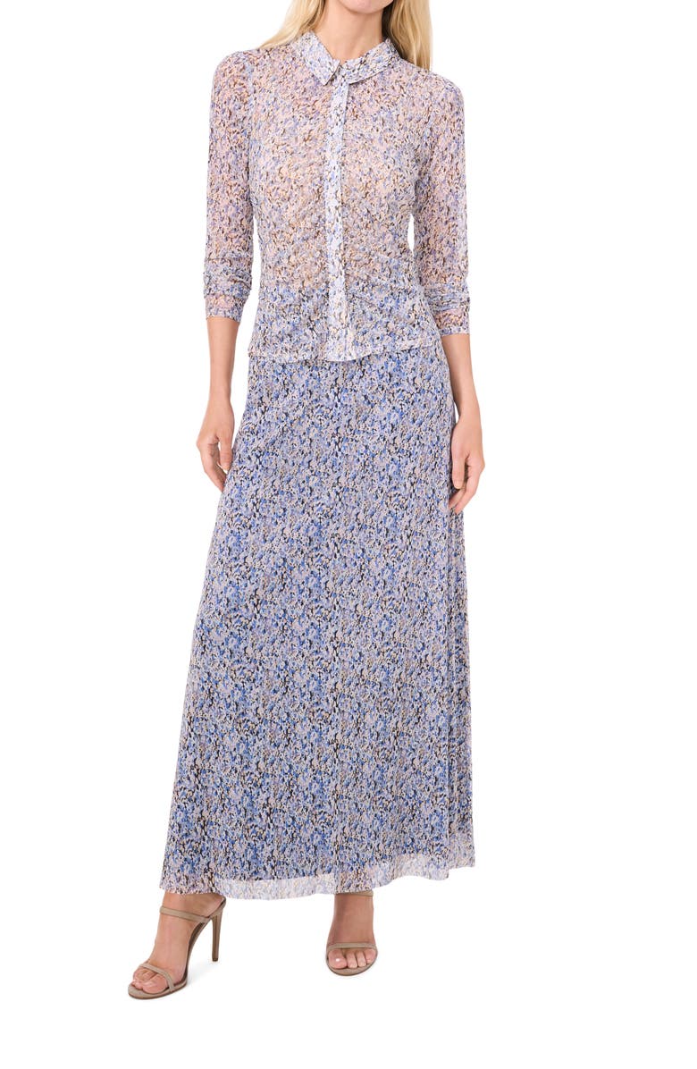 Halogen<sup>®</sup> Print Mesh Button-Up Shirt, Alternate, color, 