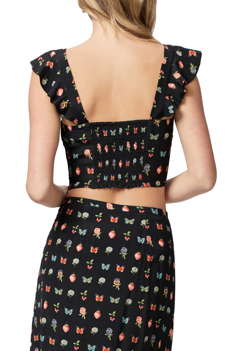 Naya Ruffle Strap Crop Tank, Alternate, color, BLK OBJCTS