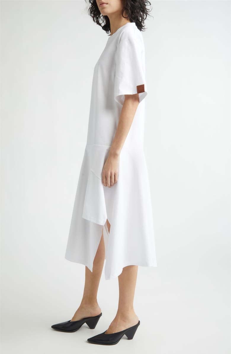 Stella McCartney Deconstructed Organic Cotton T-Shirt Dress, Alternate, color, Pure White