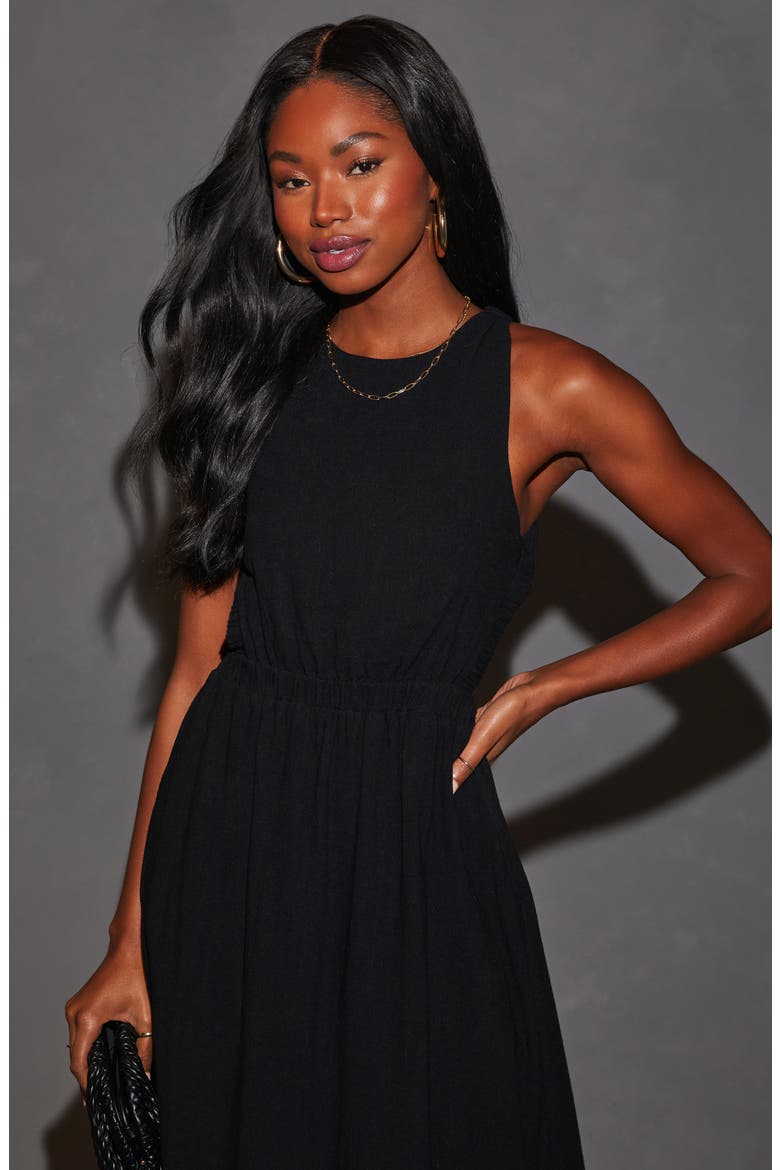 Alma Sleeveless A-Line Dress, Alternate, color, BLACK