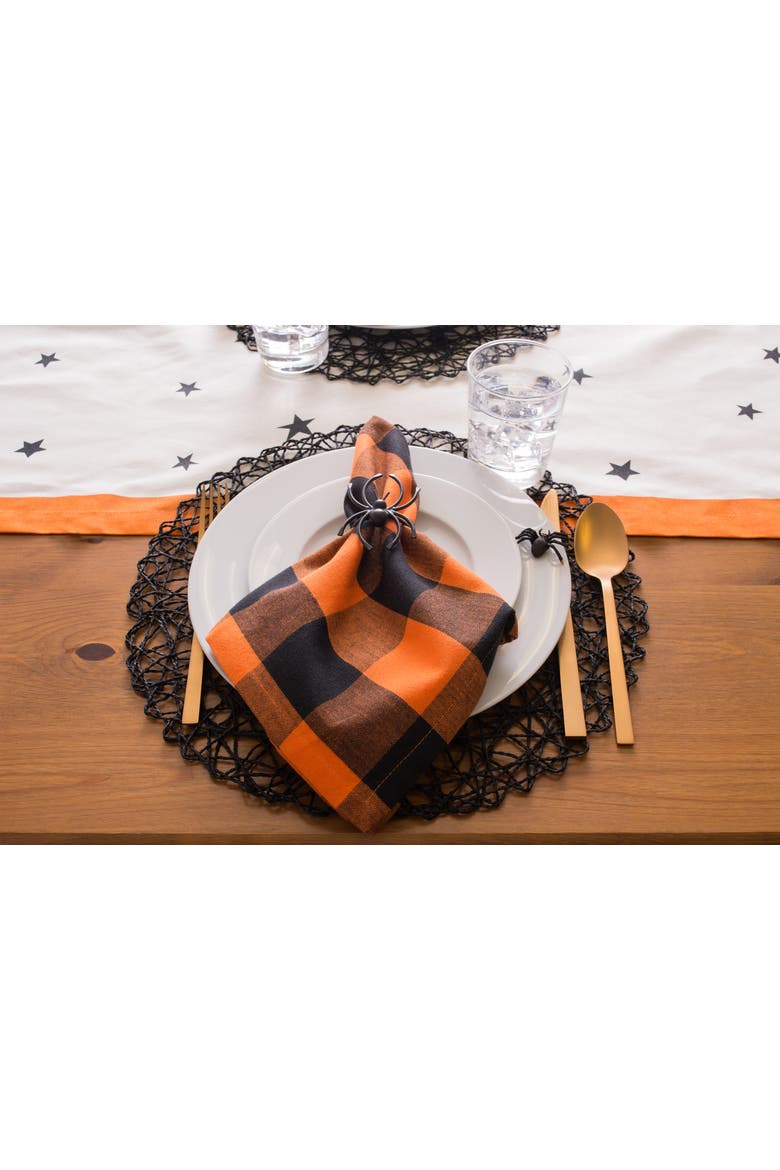 Woven Paper Round Placemat Set/6, 15" Dia, Alternate, color, Black