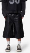 mnml Ultra Baggy Flame Appliqué Faux Leather Shorts