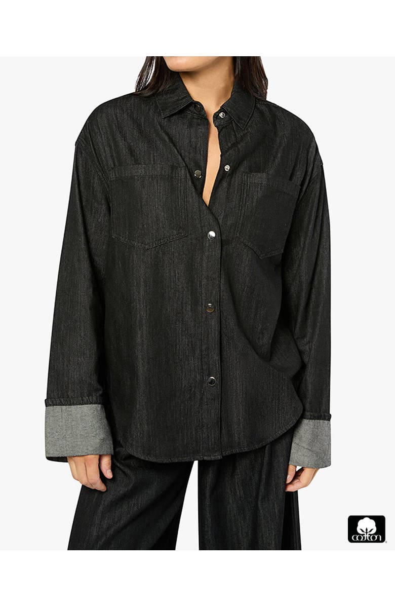 WeWoreWhat Denim Cuff Shirt, Main, color, 