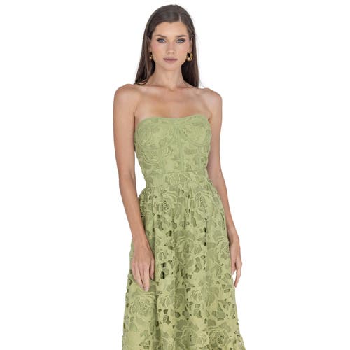 Akalia Amelia Lace Bustier Midi Dress Guipure Lace