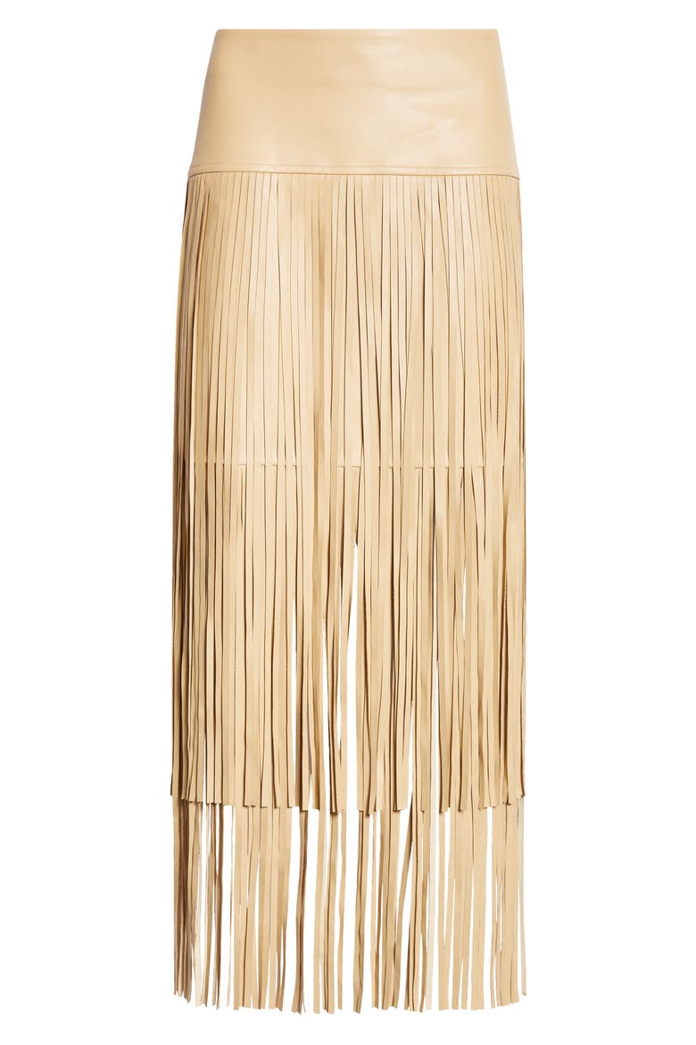 Karolina Fringe Tiered Midi Skirt, Alternate, color, CROISSANT