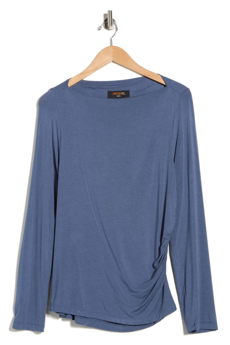 Boat Neck Top, Alternate, color, INDIGO