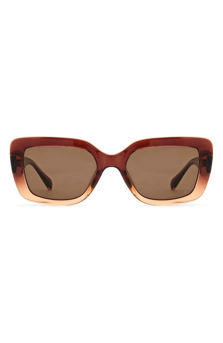 Fossil 52mm Gradient Rectangular Sunglasses, Main, color, Brown/ Brown
