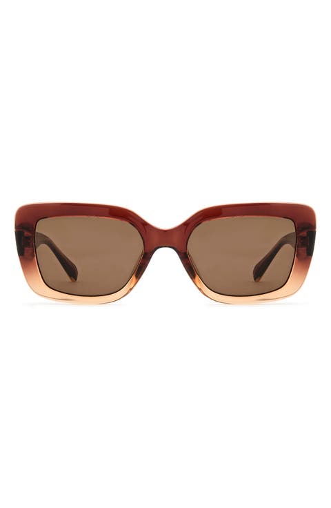 52mm Gradient Rectangular Sunglasses