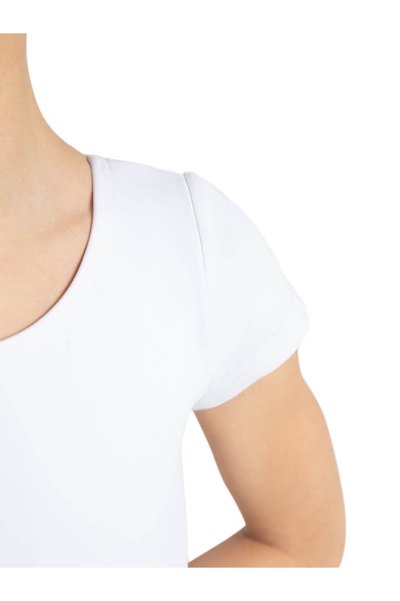 Team Basics Short Sleeve Leotard, Alternate, color, White