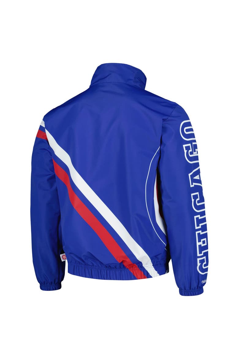 Men's Mitchell & Ness Royal Chicago Cubs Exploded Logo Warm Up Full-Zip Jacket, Alternate, color, Royal