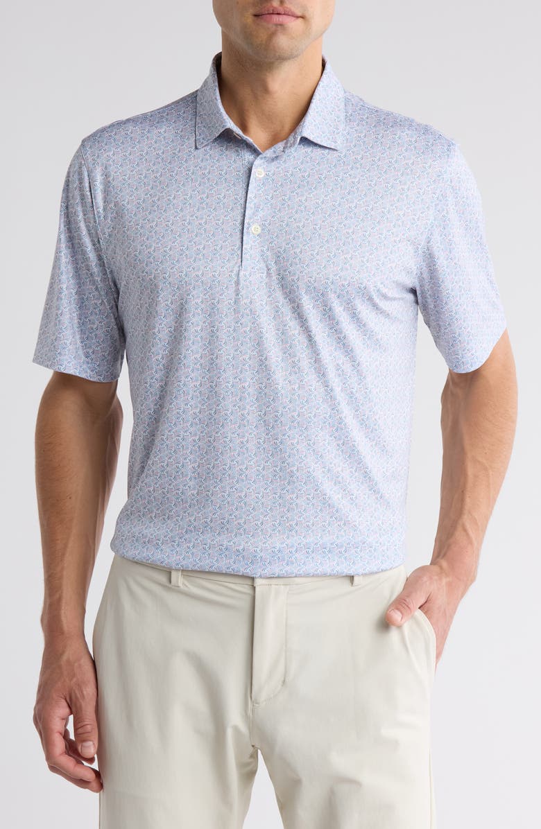 Greg Norman Island Flora Performance Knit Polo, Main, color, White