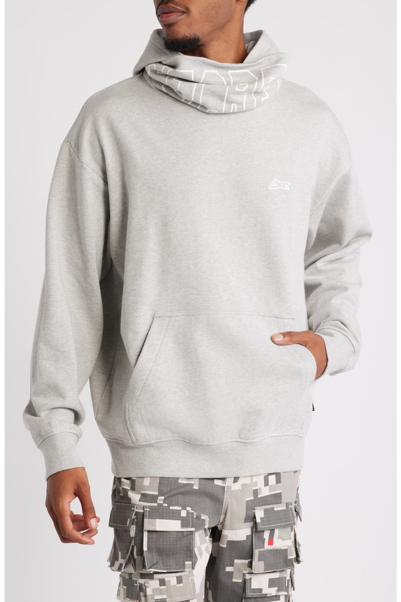 Covert Cotton Graphic Hoodie, Main, color, HEATHER GREY