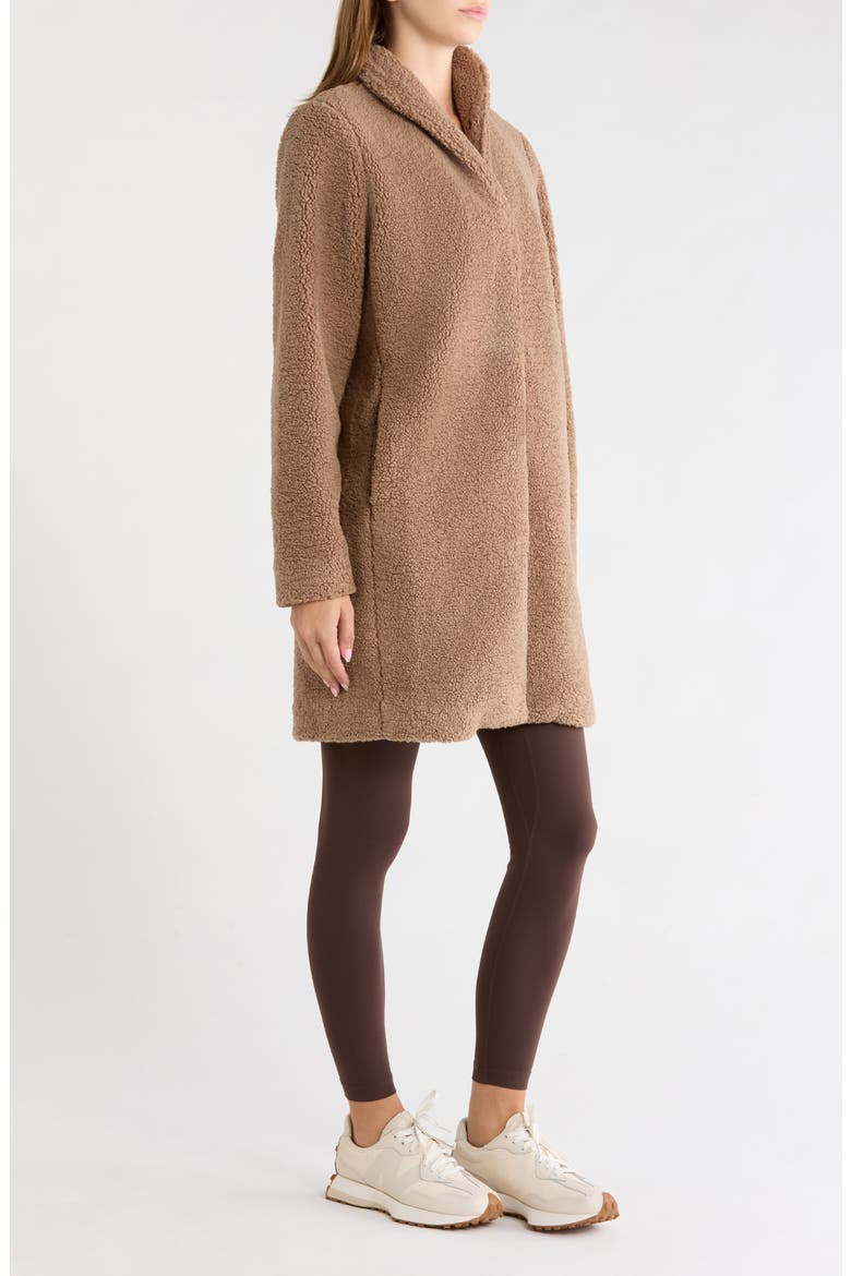 Berber Faux Shearling Long Coat, Alternate, color, CARIBOU