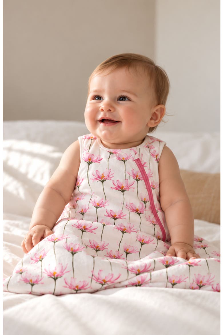 Organic Sleep Sack with Added Insert for All Seasons, Alternate, color, Pink Petals Floral