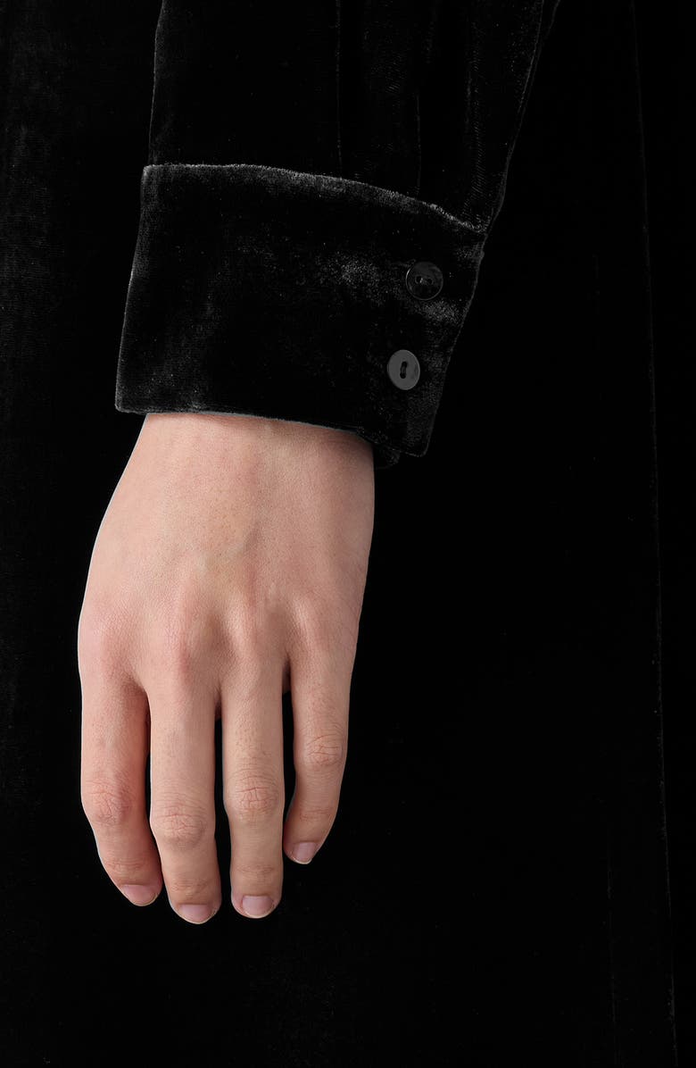 Eileen Fisher Bateau Neck Long Sleeve Velvet Maxi Dress, Alternate, color,