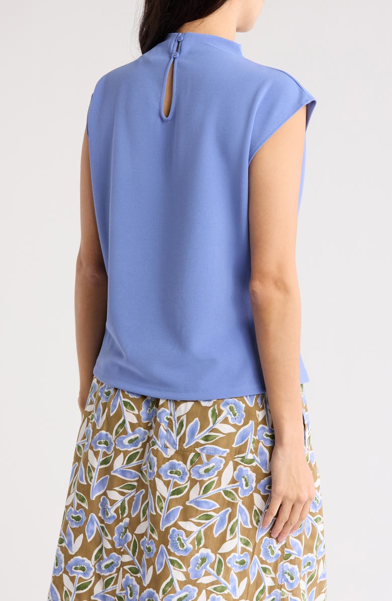 MELLODAY Twist Front Sleeveless Mock Neck Top, Alternate, color, Dusty Blue