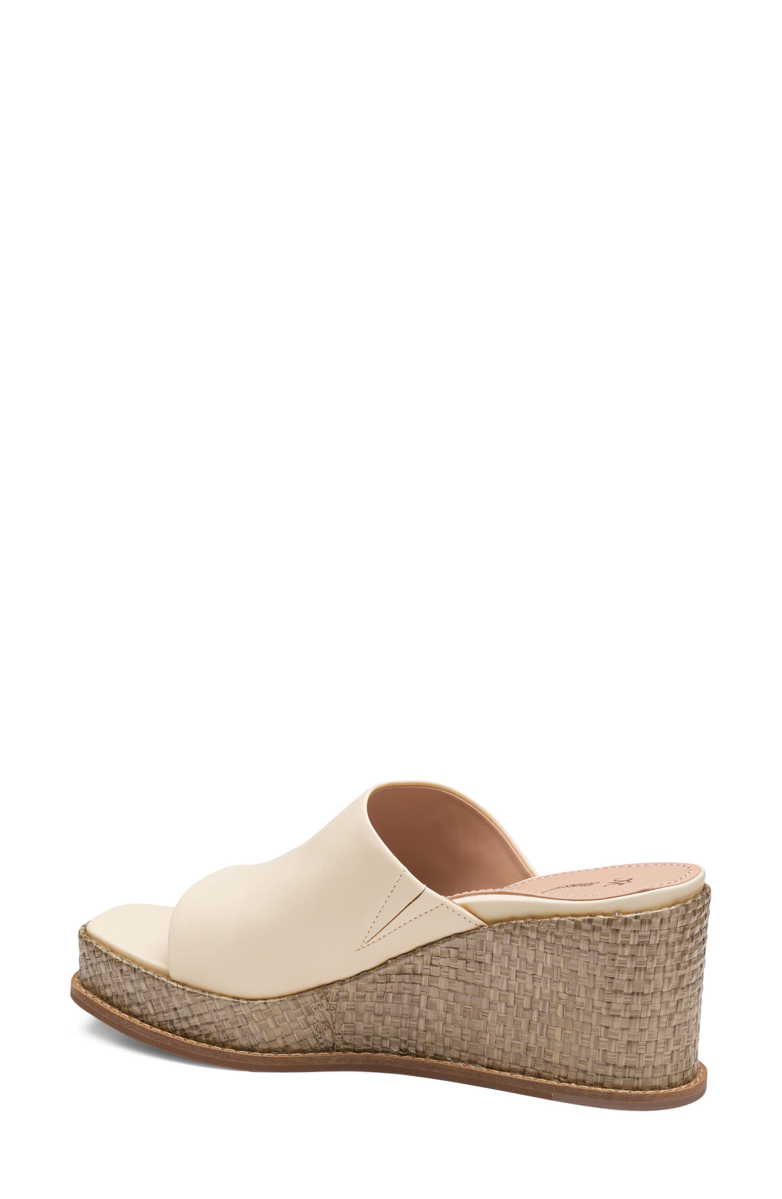Johnston & Murphy Mallory Platform Wedge Slide Sandal, Alternate, color, Bone Nappa Leather