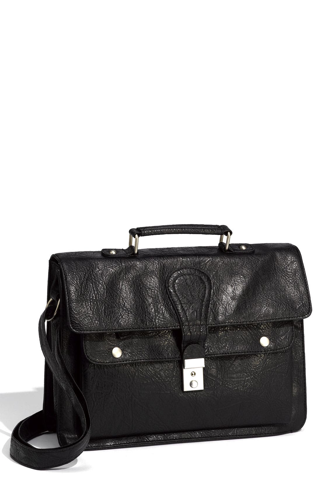Structured School Bag, Main, color, BLACK