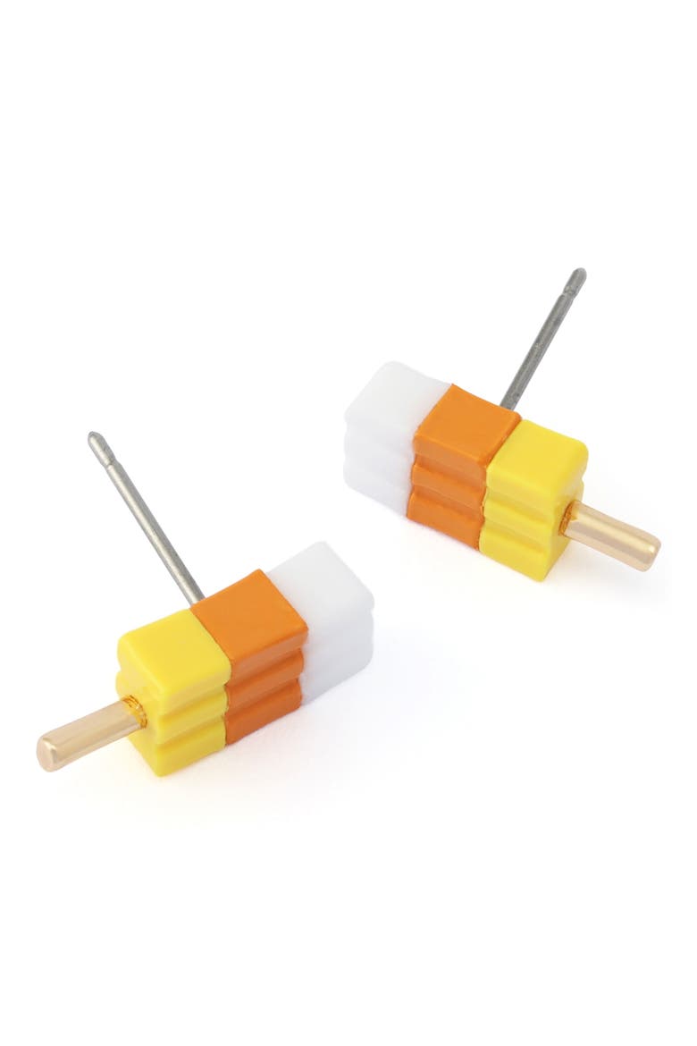 Popsicle Stud Earrings, Alternate, color, ORANGE
