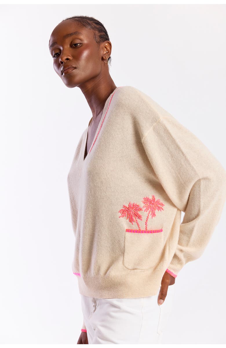 Brodie Pure Cashmere Palm Pocket 100% Cashmere V-Neck Sweater, Alternate, color, Lace