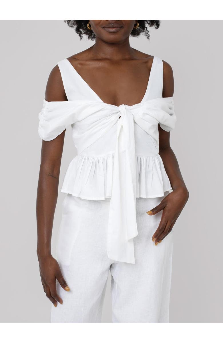 Haveli Usha Poplin Peplum Top, Main, color, White