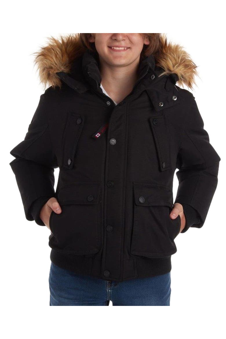 Boys' Winter Bomber Jacket, Alternate, color, Black