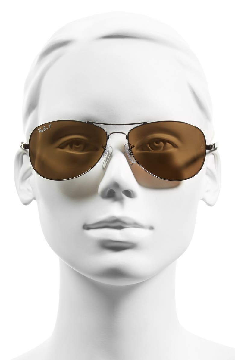 Ray-Ban 'TECH' 59mm Polarized Aviator Sunglasses, Alternate, color, 