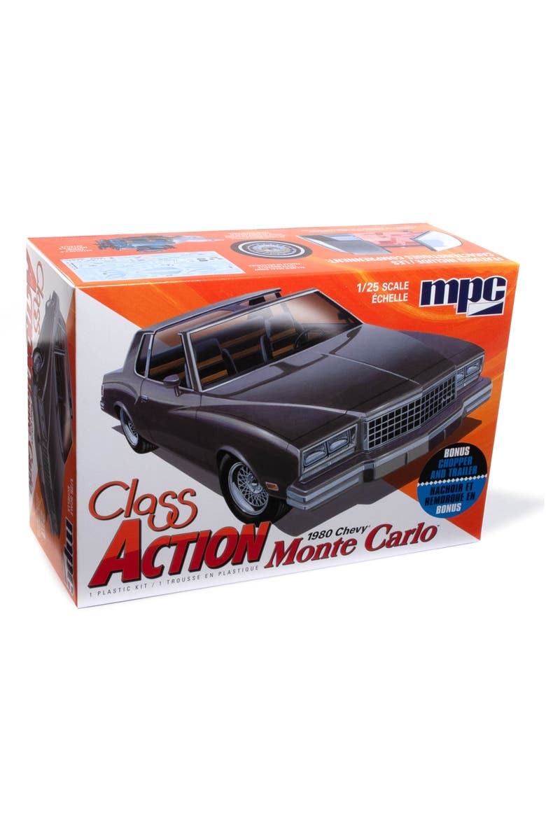 MPC 1980 Chevy Monte Carlo Class Action 2T 1 to 25 Scale Model Kit, Main, color, Multicolored