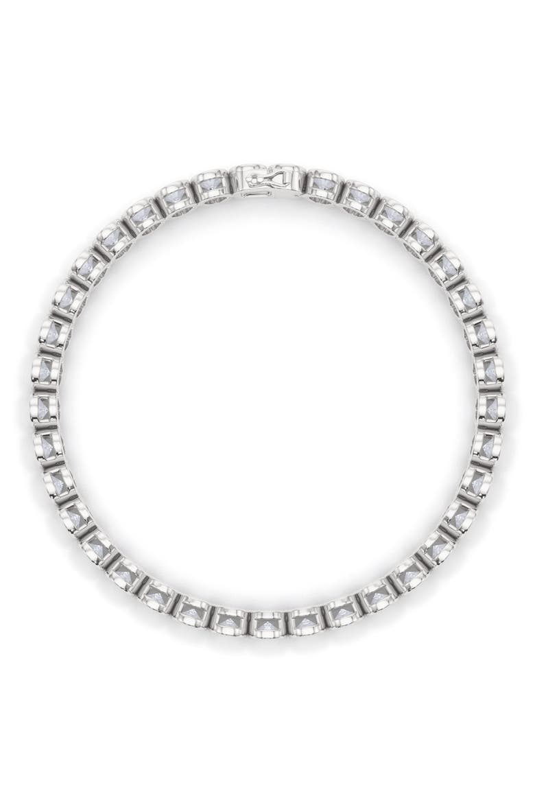 Oval Cut Lab Created Diamond Tennis Bracelet, Alternate, color, 18K WHITE GOLD