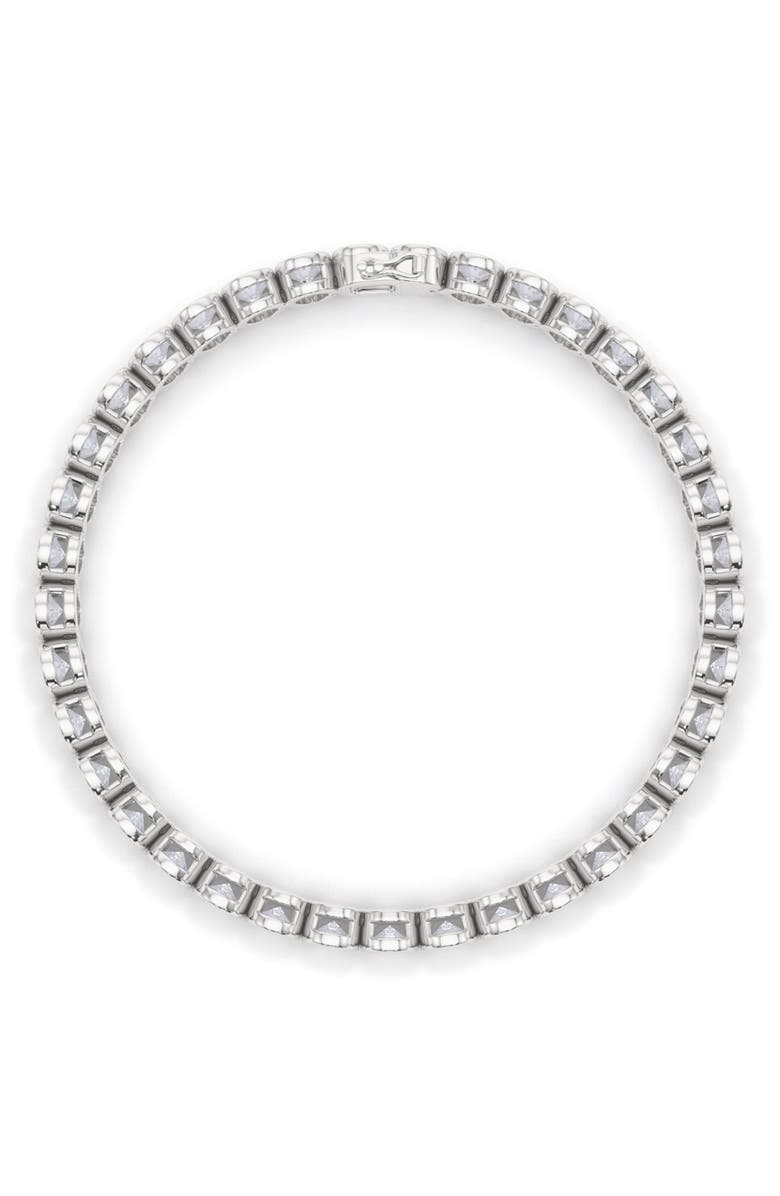 HauteCarat Oval Cut Lab Created Diamond Tennis Bracelet, Alternate, color, 18K White Gold