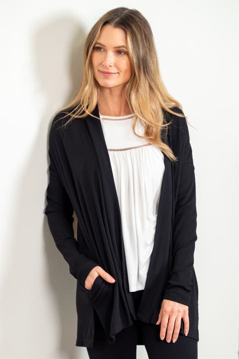 BFF Open Front Lightweight Pocketed Cardigan