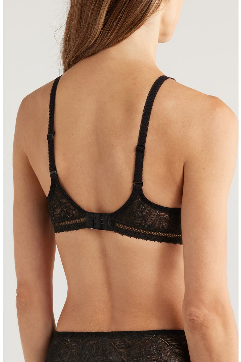 Comete Underwire 3D Plunge Bra, Alternate, color, BLACK