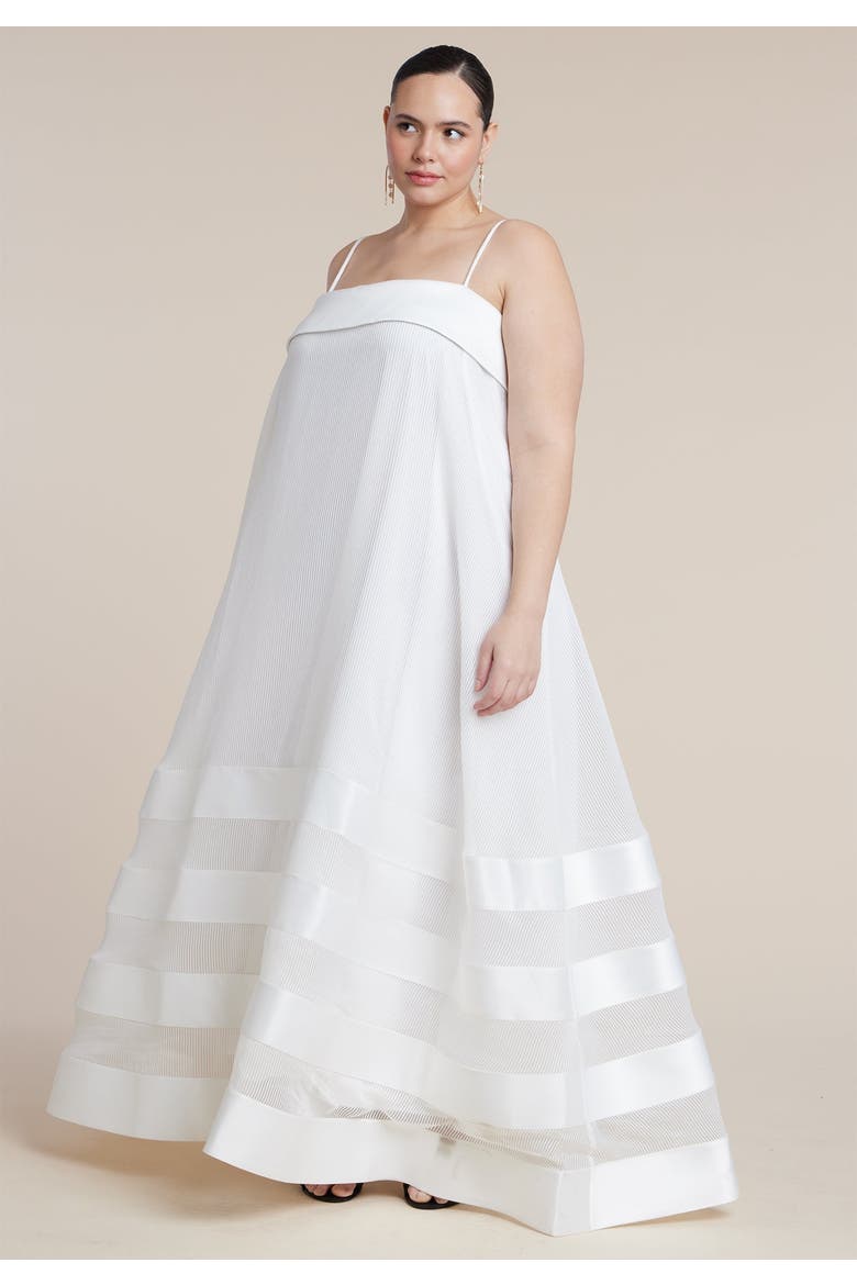 Dramatic Organza Trapeze Gown, Main, color, JET STREAM