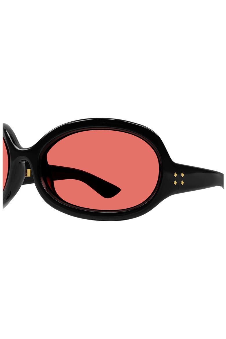77mm Wraparound Sunglasses, Alternate, color, BLACK