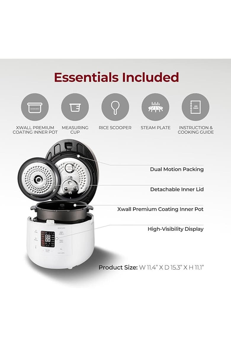 10-Cup (Uncooked) / 20-Cup (Cooked) Twin Pressure Rice Cooker, Alternate, color, White