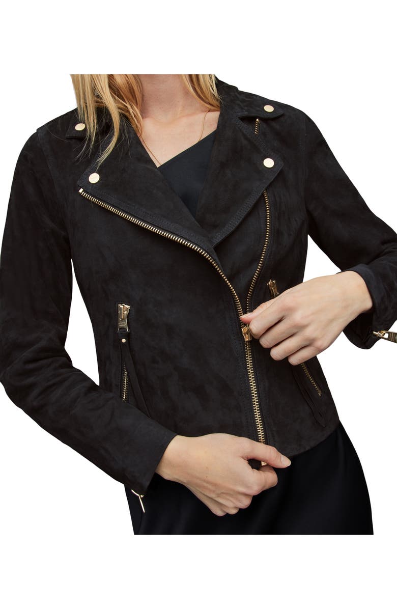 AllSaints Dalby Suede Biker Jacket, Alternate, color, 