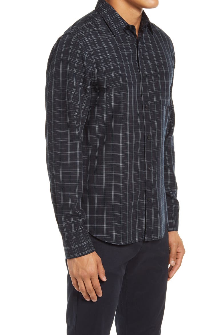 Slim Fit Plaid Button-Up Shirt, Alternate, color, COASTAL