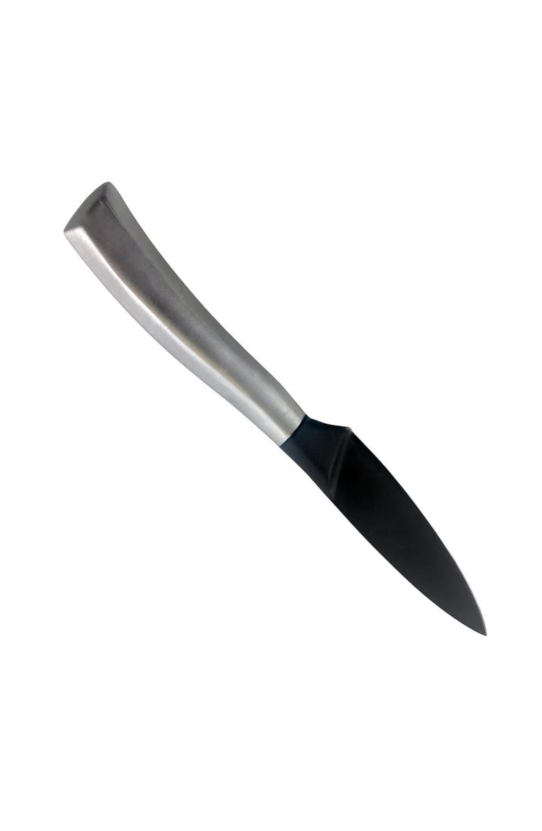 Gibson Home Opus 3.5 Inch. Stainless Steel Paring Knife with Black Blade, Alternate, color, Silver