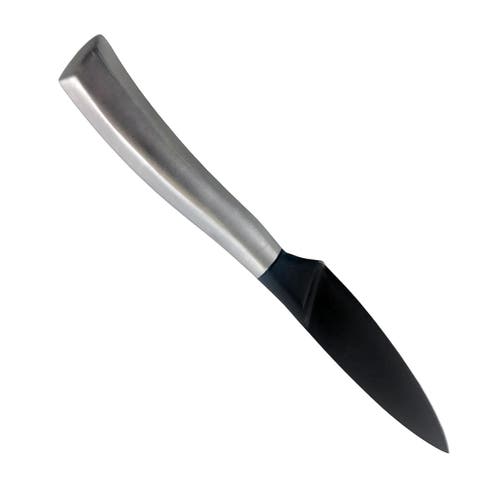 Gibson Home Opus 3.5 Inch. Stainless Steel Paring Knife With Black Blade In Silver