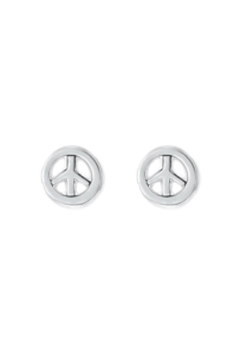 Kids' Sterling Silver Peace Stud Earrings in Gift Bottle, Alternate, color, Silver