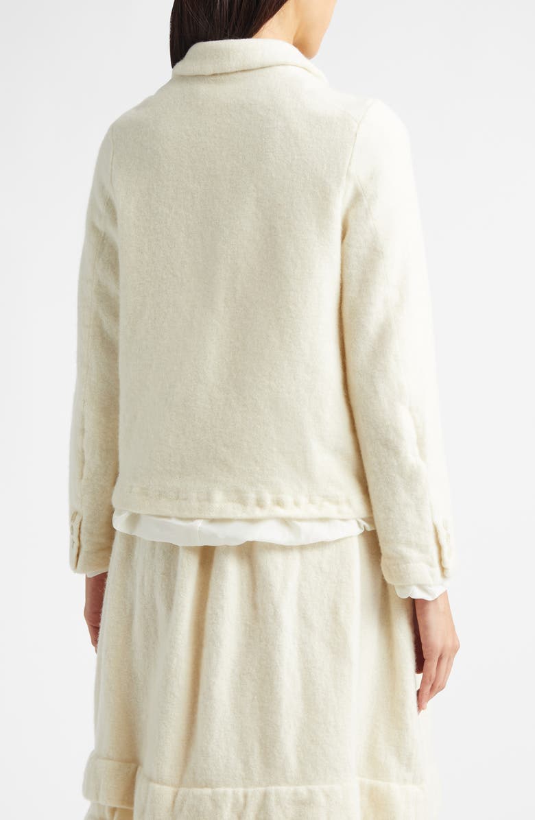 Comme des Garçons Girl Wool Blend Felt Jacket, Alternate, color, Ecru