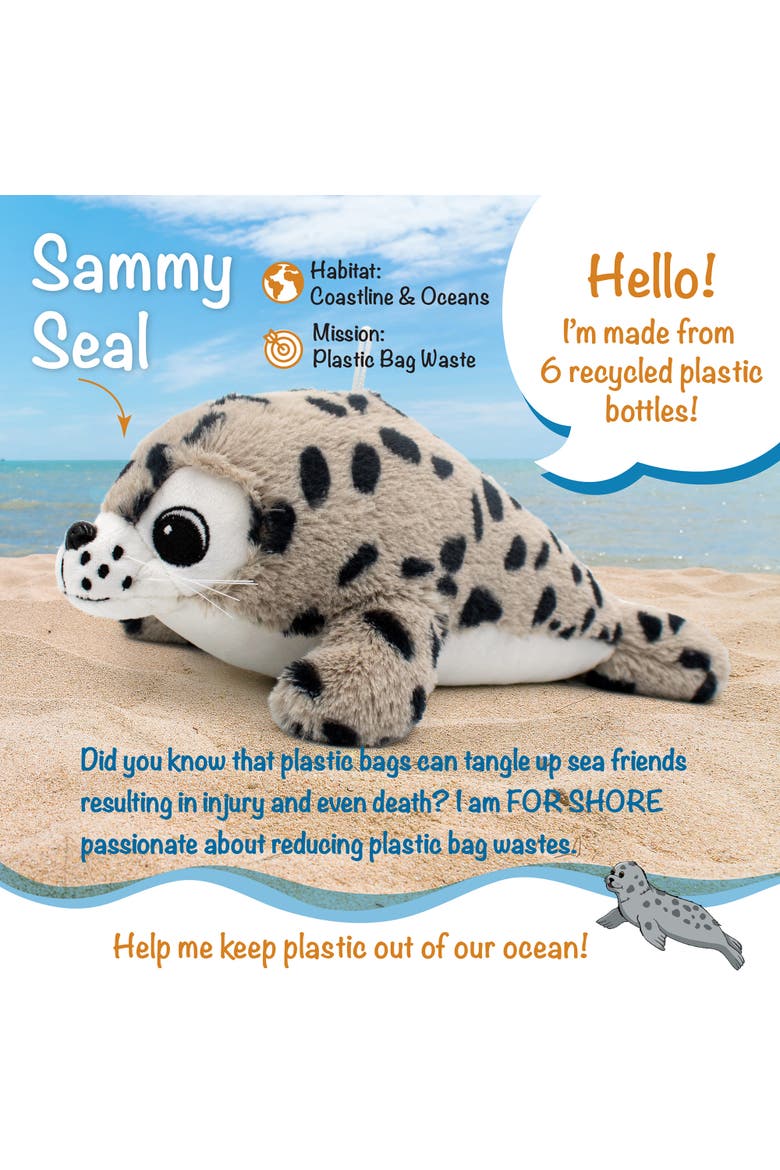 Sammy The Seal 12" Stuffed Plush Toy w/ Animal Sounds, Alternate, color, Multicolored