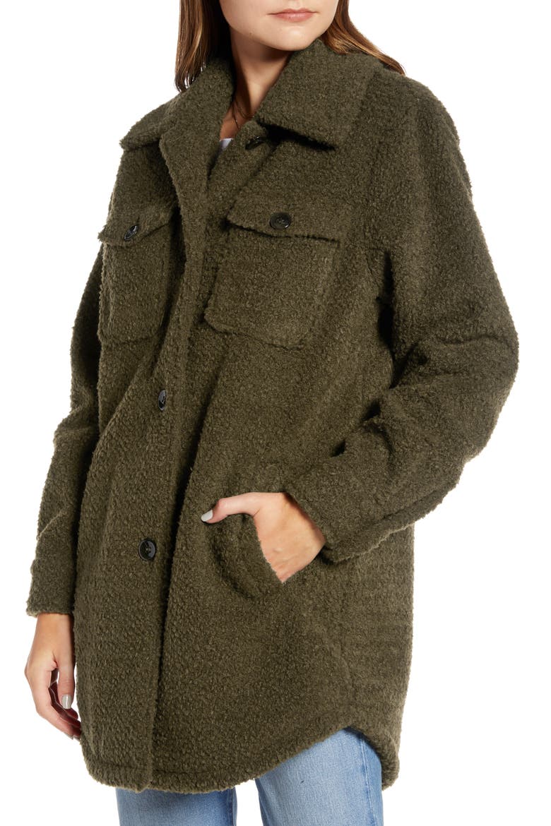 Berber Faux Fur Shirt Jacket (Nordstrom Exclusive), Alternate, color, OLIVE SARMA