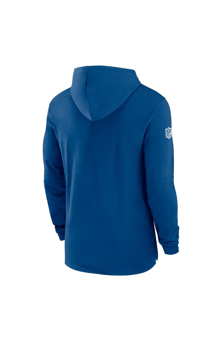 Nike Men's Nike Royal Indianapolis Colts Sideline Hoodie Performance Long Sleeve T-Shirt, Alternate, color,