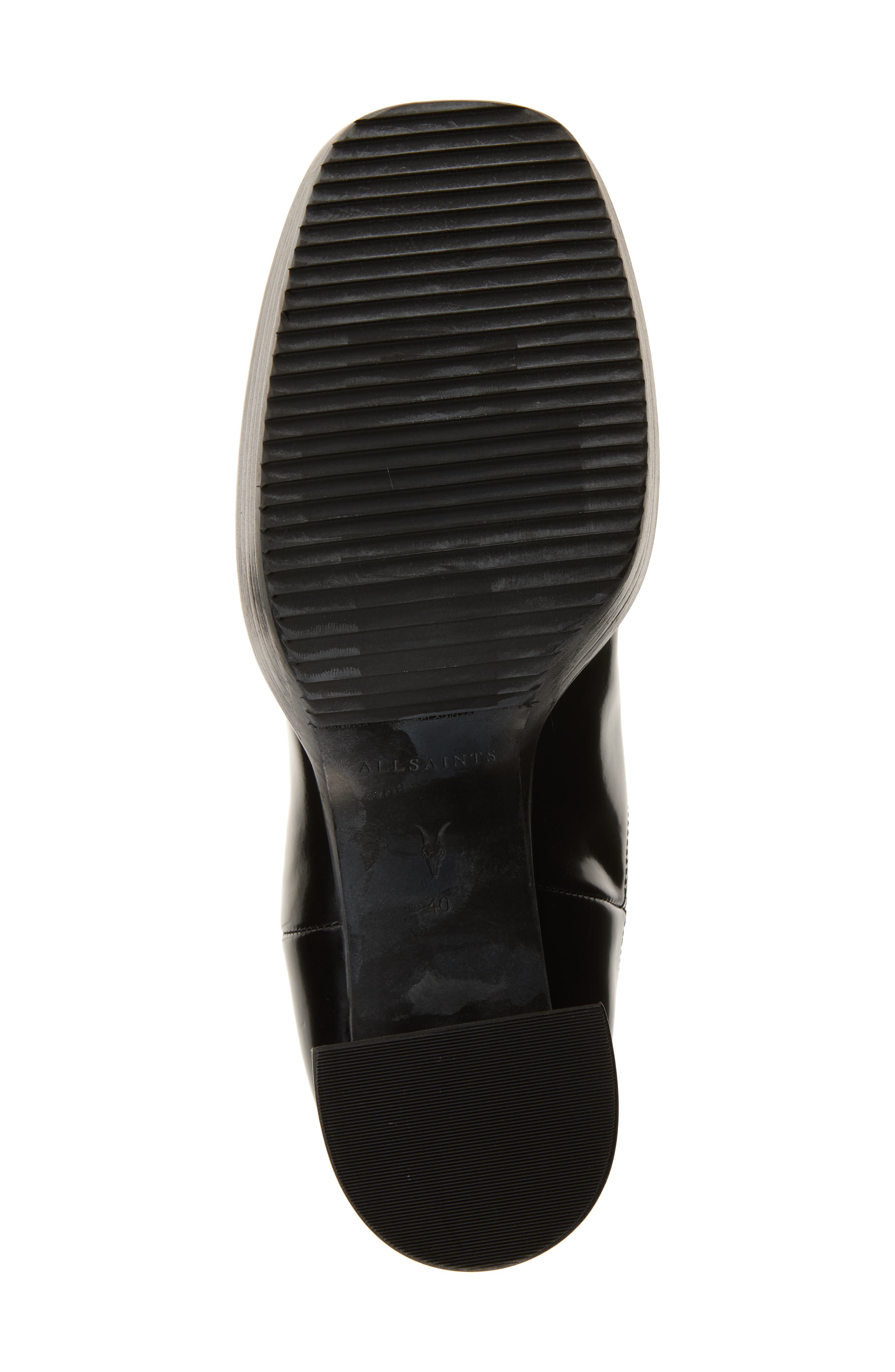AllSaints Lottie Platform Boot, Alternate, color, Black Shine