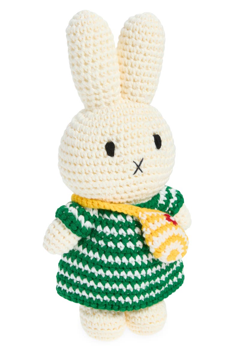 Miffy & Her Stripe Dress & Bag Crocheted Stuffed Animal, Main, color, GREEN