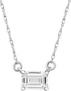 Bliss Diamond 3/4Ct Emerald Cut Diamond White or Yellow Gold Pendant 18" Necklace Lab Grown